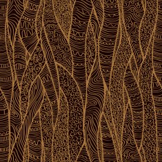 Ornamental endless orange doodle pattern N2