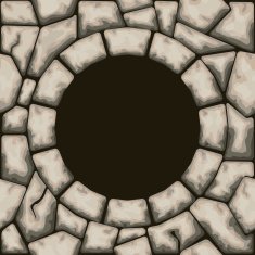 Round frame with stone seamless pattern
