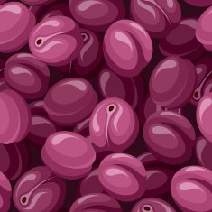 Seamless background with plums Vector illustration N2
