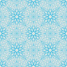 Blue Floral Pattern N11