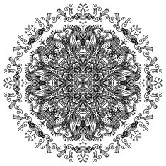 black and white circle ornament ornamental round lace