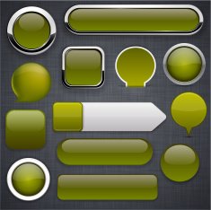Mossy high-detailed modern buttons