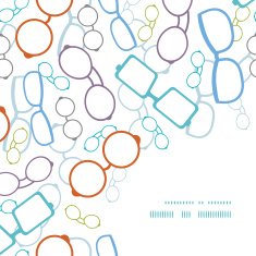 Vector colorful glasses frame corner pattern background N2