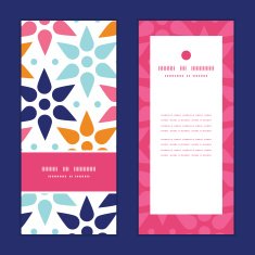 Vector abstract colorful stars vertical frame pattern invitation greeting cards N2