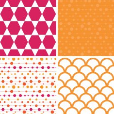 Vector abstract colorful stripes and shapes set of four marching
