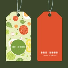 Vector fresh salad vertical round frame pattern tags set N2
