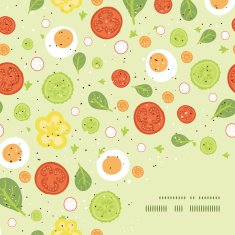 Vector fresh salad frame corner pattern background N2