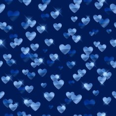 Glowing blue hearts sequins background N2
