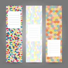 Set of Vertical Colorful Banners Abstract Geometric ornament Vector Illustration N3
