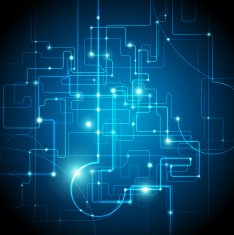 Abstract Circuit Board Blue Vector Background