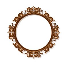 round carved vintage frame for picture or photo N4