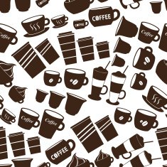 coffee cups and mugs sizes variations icons seamless pattern eps10 N2