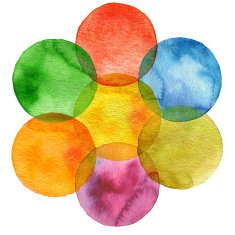 Abstract watercolor circle painted background N4