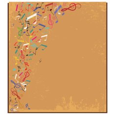 Old music-paper background with note Vector illustration