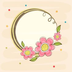 Flowers decorated frame with space N2