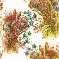 seamless pattern watercolor bouquet Flowers