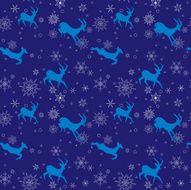 dark blue seamless christmas pattern with goats - vector N2