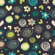 Flowers and hearts seamless pattern N2