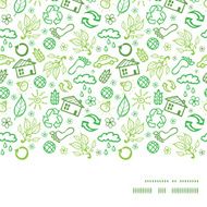 Vector ecology symbols horizontal frame seamless pattern background N2