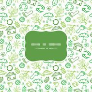 Vector ecology symbols frame seamless pattern background N2