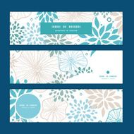 Vector blue and gray plants horizontal banners set pattern background