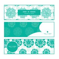 Vector abstract green decorative circles stars striped horizontal banners set
