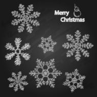 snow flake chalk sketch style