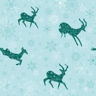 seamless christmas background with emerald goats - vector N2
