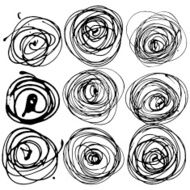 Set of vector abstract grunge backgrounds Round shapes