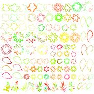 Set of grunge flower shapes Design elements Vector watercolor N3
