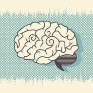 brain retro style