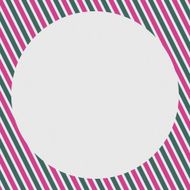 White textured paper with green and pink stripe border