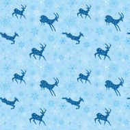 light blue seamless christmas background with goats - vector N2
