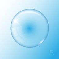 Transparent air bubble on the blue background N2