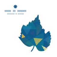 Vector abstract fabric triangles leaf silhouette pattern frame N2