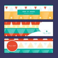 Vector vibrant ikat stripes horizontal banners set pattern background