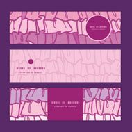 Vector pink ruffle fabric stripes horizontal banners set pattern background N2