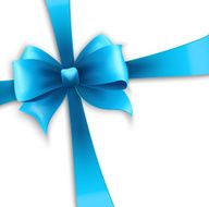 Invitation card with blue holiday ribbon and bow N2