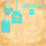 Vector Vintage Happy New Year card design N3