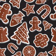 christmas various gingerbread symbols seamless pattern eps10