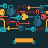 Seamless pattern with locks and keys icons N4