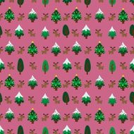 Christmas theme pinetree and reindeer seamless pattern N2