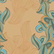 seamless pattern wave background beige and blue vector N2