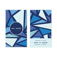 Vector abstract ice chrystals vertical round frame pattern business cards N2