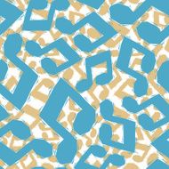 Blue musical notes seamless pattern geometric contemporary N2