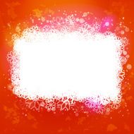 Hot orange background with magic snow banner