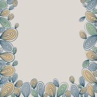 Abstract bright hand drawn curly framing with stripes