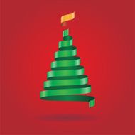 Christmas card with ribbon tree Vector