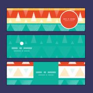 Vector vibrant ikat stripes horizontal banners set pattern background N2