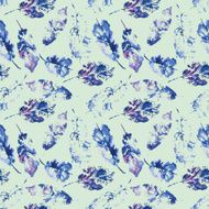 cute pattern of beautiful prints leaves on green background
